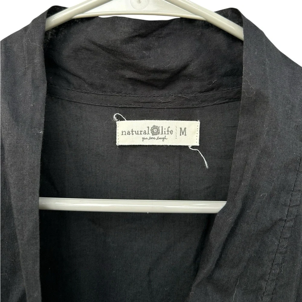 Natural Life 100% Organic Cotton Long Sleeve Dress - Size Medium - Black - Picture 8 of 14